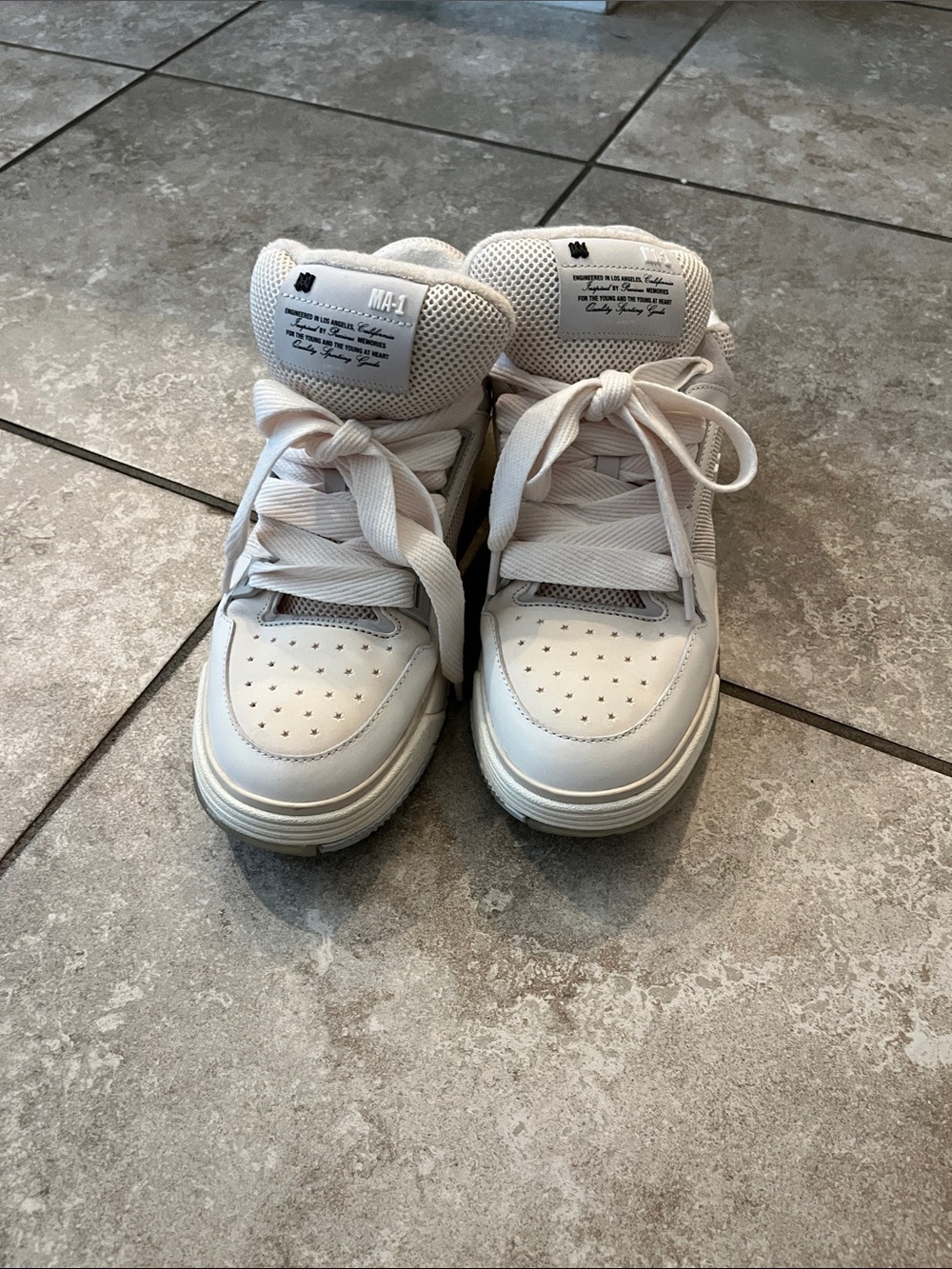 AMIRI Off-White High-Top Sneakers